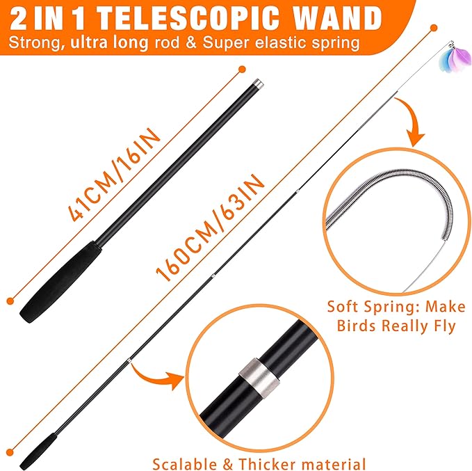 JXFUKAL 2025 Latest Cat Toys, 2 in 1 Spring Cat Wand Toy - Image 2