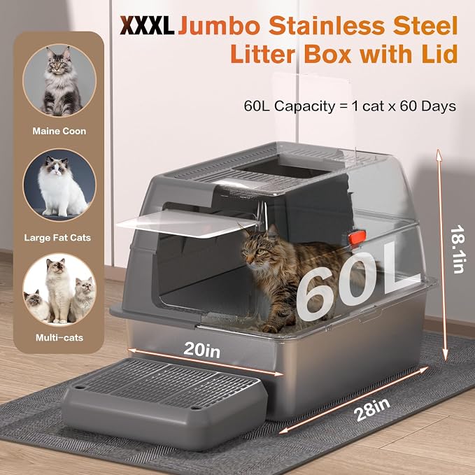 XXXL Stainless Steel Litter Box - Image 2