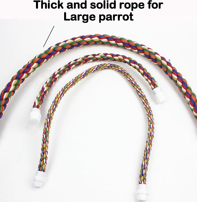 2pcs 48inch Parrot Rope Perches, Bendable Climbing Standing Chew Cage Toys - Image 6