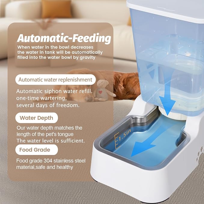 Automatic 5.4L/1.4Gal Pet Waterer, Pet Automatic Dog Water Dispenser Gravity - Image 3