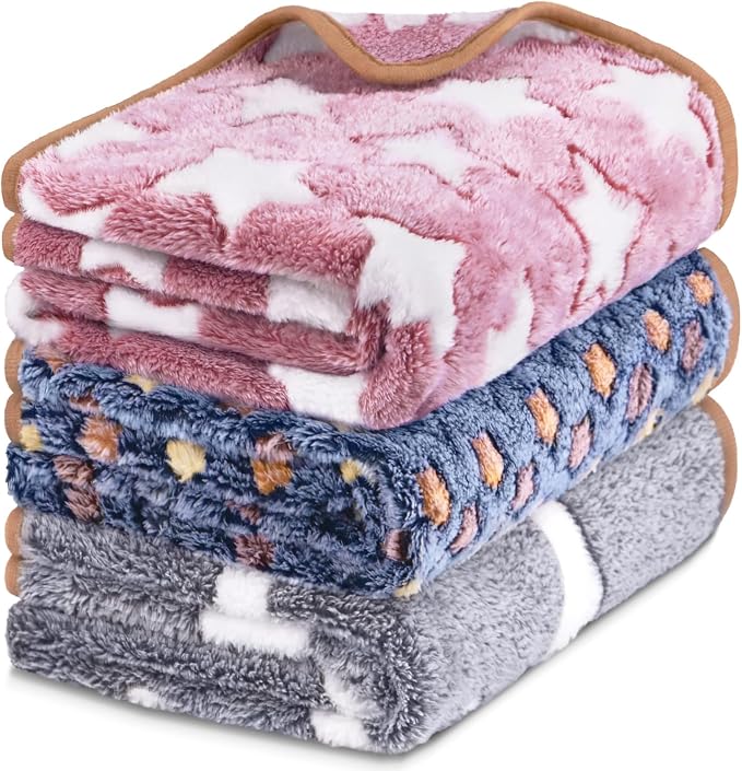 3 Pcs Dog Blanket Super Soft Pet Puppy Blankets Calming Dog Blankets by YedsIntu