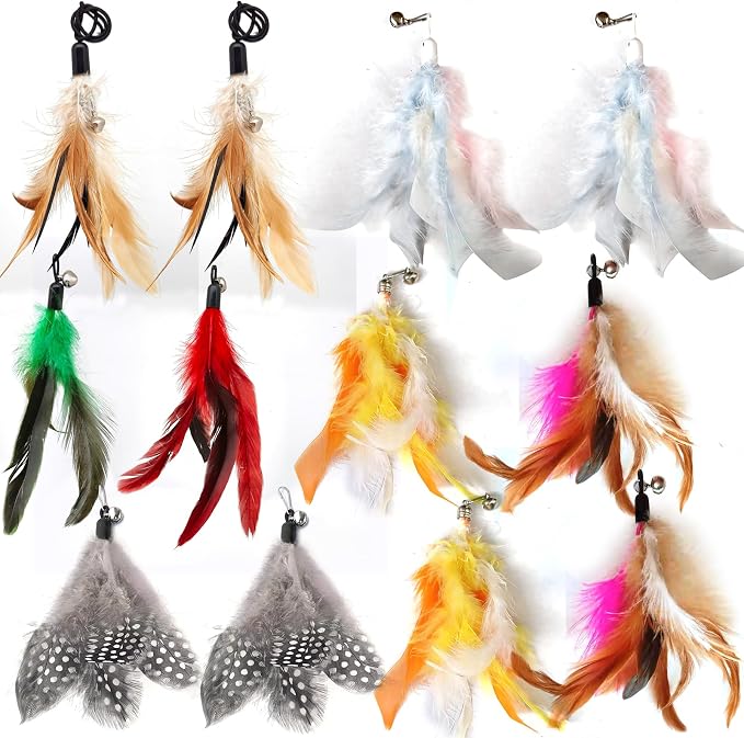 12 Pack Cat Wand Feather Toy Refills - Image 6