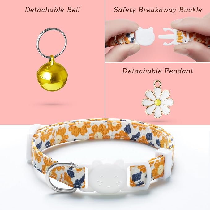 4 Pack Cotton Breakaway Cat Collar - Image 4