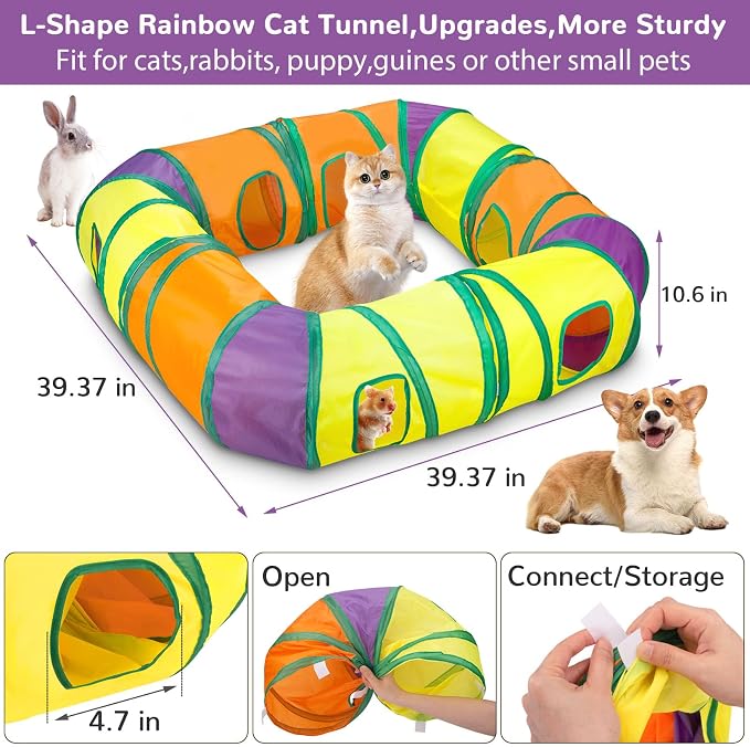 Retro Shaw 25Pcs Cat Toys with Kitten Tunnels, Interactive Kitty Toys - Image 2