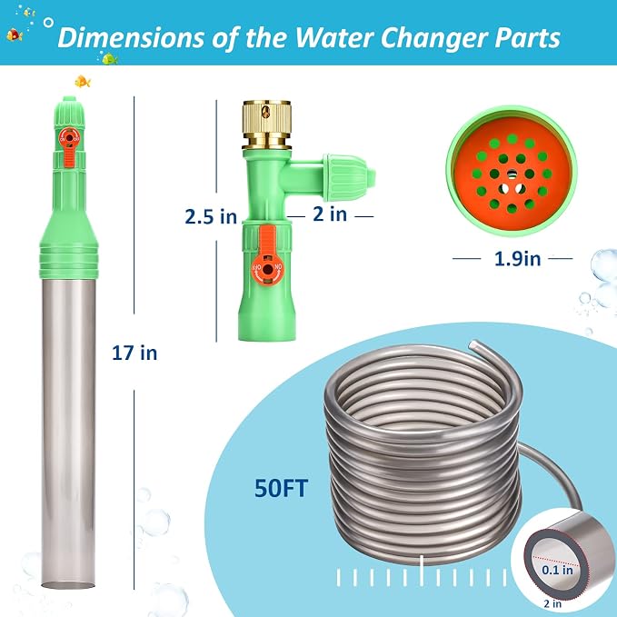 ZZM Fish Tank Cleaning Tools, Aquarium Water Changer Kit, Siphon Fish Tank - Image 7