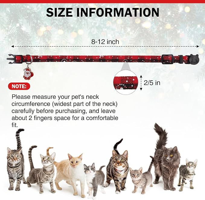 Christmas Cat Collar with Bells & Cute Pendant - Image 3