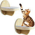 2 PCS Cat Climbing Shelf Wall Mounted, Cat Wall Shelves, Wooden Climbing Steps by Clyairmao