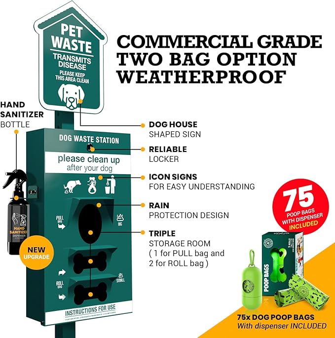 ALAGPRO® Pet Waste Station Outdoor Dog Waste Station - Image 3