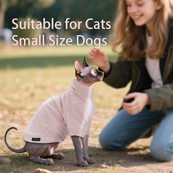 Fleece Sphynx Cat Clothes Soft Hairless Cat Clothes Pullover Cat Sweater - Image 2