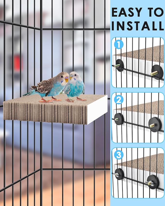 KATUMO Bird Toys, 7.8 Inch Paper Parakeet Shredding Chewing Toys Parrot Perch - Image 3