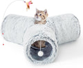 Tempcore Plush Cat Tunnel for Indoor Cats，Collapsible 3-Way Pet Tunnel Toy by Tempcore