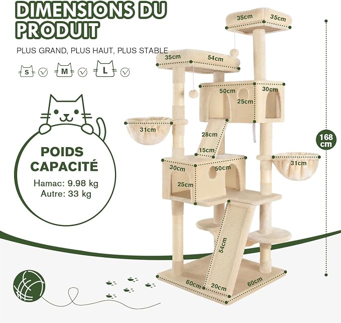 MUTICOR 66 Inches Multi-Level Large Cat Tree Tower - Image 7