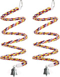 2Pcs 43'' Bird Rope Perches Birdcage Swing Toys 100% Cotton Natural Bird Perch by OSWINMART