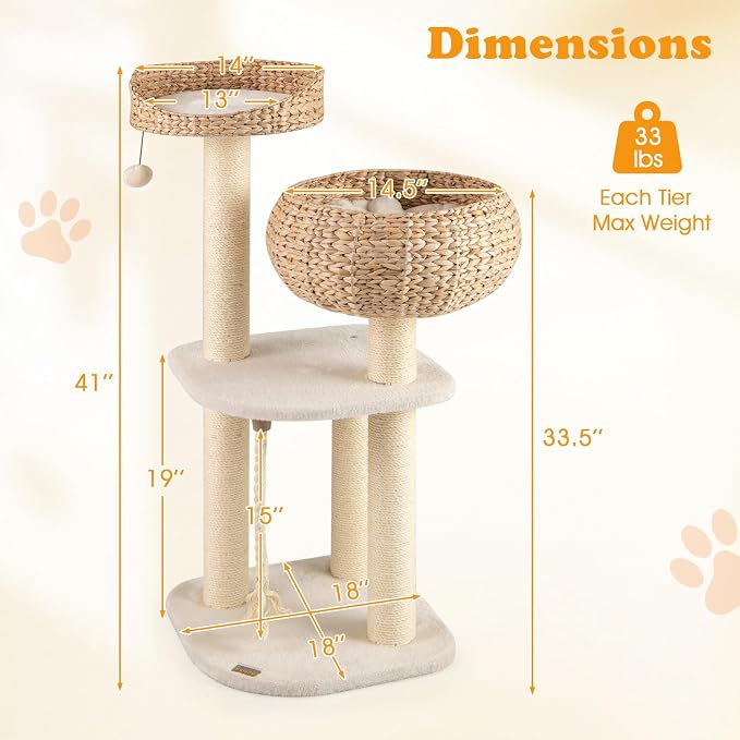 PETSITE 41 Inch Modern Cat Tree - Image 3