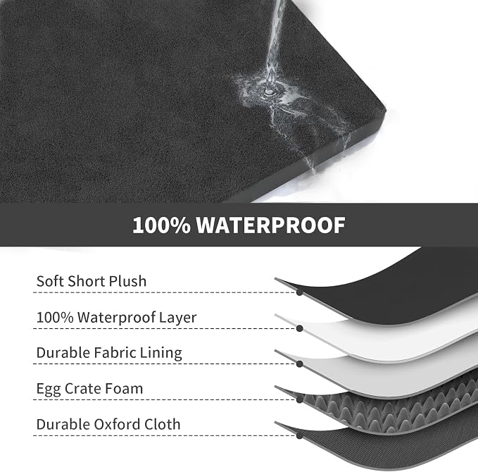 Plush Orthopedic Dog Bed for Medium Dogs & Puppies, Waterproof Dog Beds 29x18 - Image 6