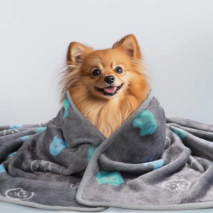 1 Pack 3 Blankets Super Soft Fluffy Premium Cute Cat Pattern Pet Blanket - Image 8
