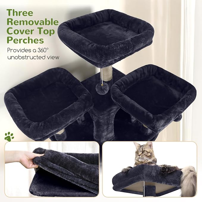 Globlazer Cat Trees and Towers for Multiple Adult Cats, 82-inch XXL Tall Cat - Image 3