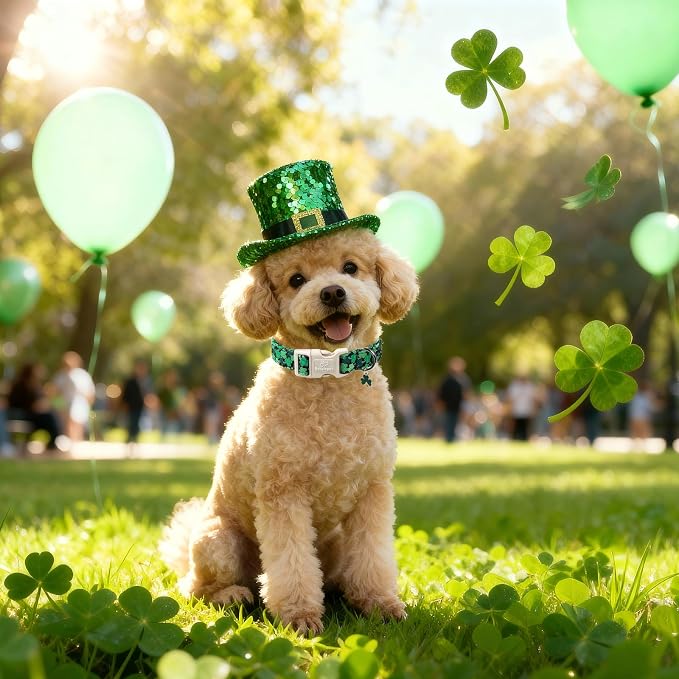 St Patricks Day Dog Collar for Medium Dogs - Image 2