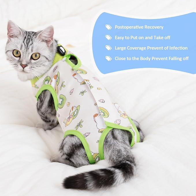 Coppthinktu Cat Recovery Suit Female, Breathable Cat Onesie After Surgery Female - Image 6