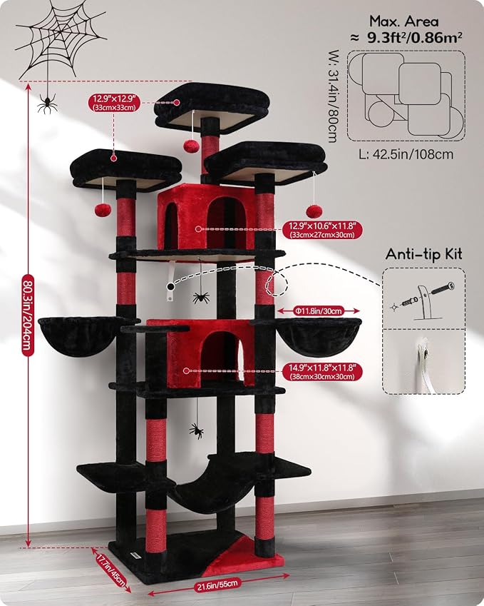 Globlazer Gothic Cat Tree, 80inch Goth Cat Tower - Image 6