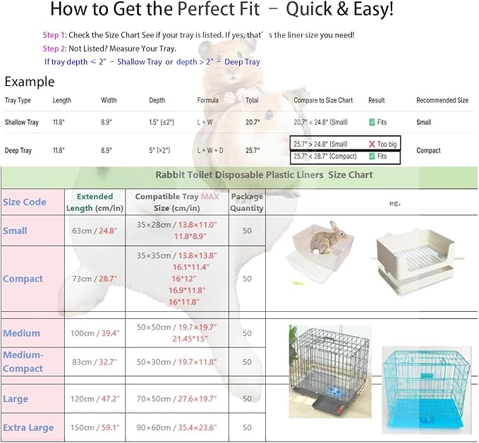 50 Pcs Disposable Rabbit Cage Liner Plastic Toilet Film Leak-Proof - Image 6
