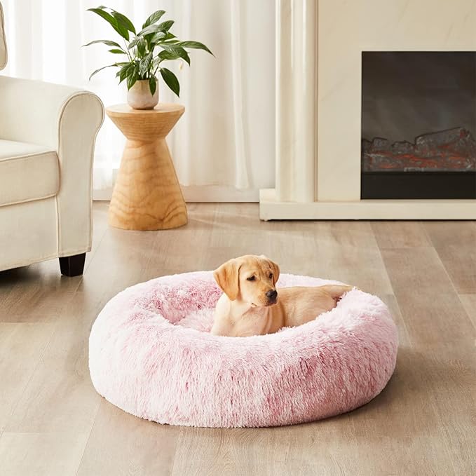 WNPETHOME Calming Dog Bed Cat Bed Donut, Faux Fur Pet Bed Self-Warming Donut - Image 6