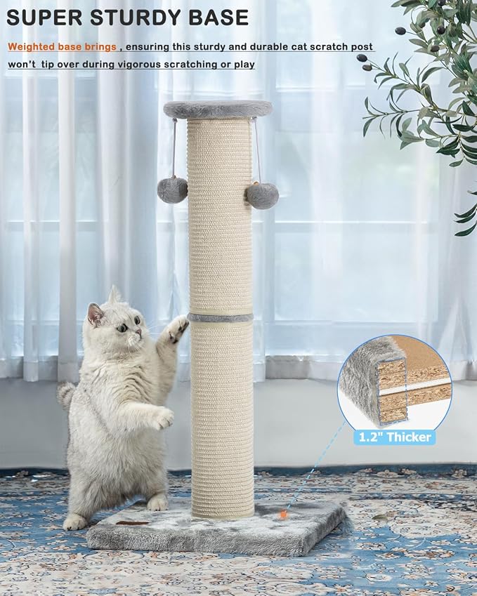 Kilodor Cat Scratching Post 34 Inches Large Sturdy Cat Post - Image 6