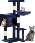 BestPet | 37" Cat Tree Tower | Navy Blue | Sturdy Multi-Level Cat Tree by BestPet