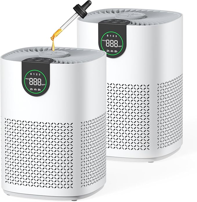 VEWIOR 2 Pack Air Purifiers for Home, Air Purifiers for Bedroom Large Room up by VEWIOR
