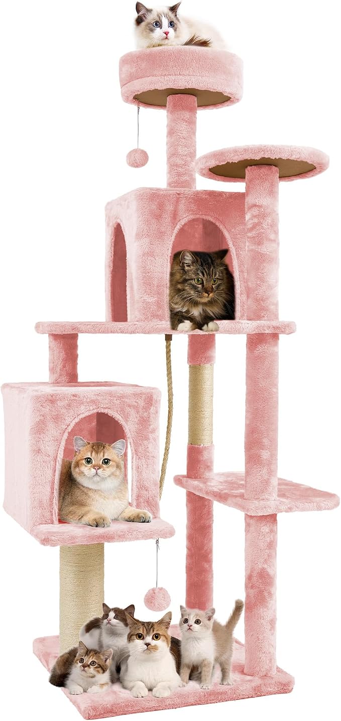58.5inch Large Cat Tree Tower Condo by TSCOMON