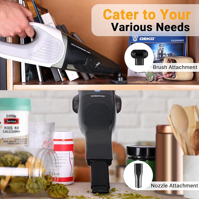 DEKOPRO Cordless Handheld Portable Vacuum Cleaner, Small Rechargeable - Image 4