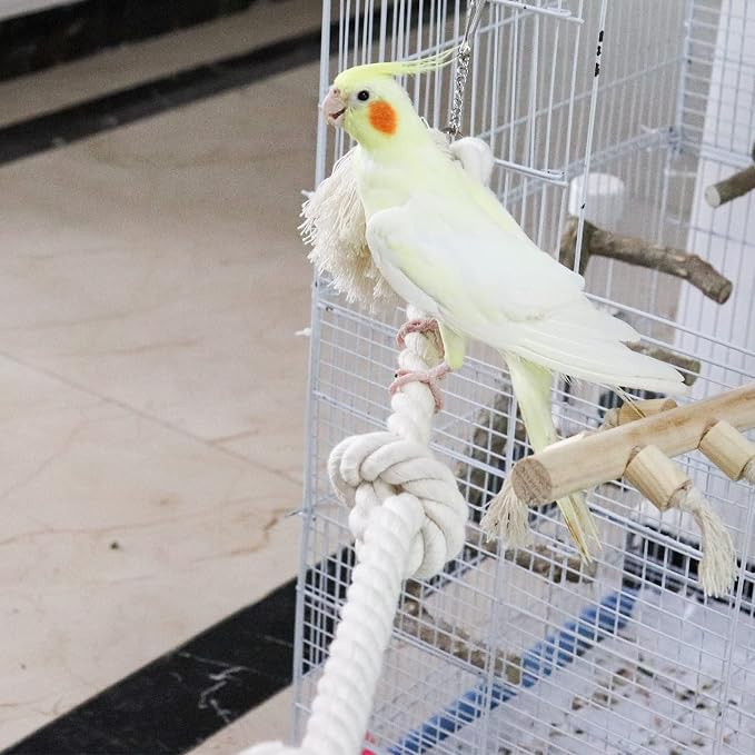 78.7 Inches Cotton Climbing Rope Toy, Lengthen and Bold Bird Ladder Bridge - Image 4