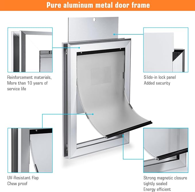 Ownpets Aluminum Extra Large Dog Door, Pet Door - Image 2
