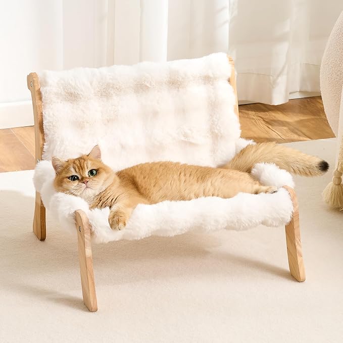 Solid Wood Cat Couch Bed for Indoor Cats, Modern Cat Sofa by Kicari