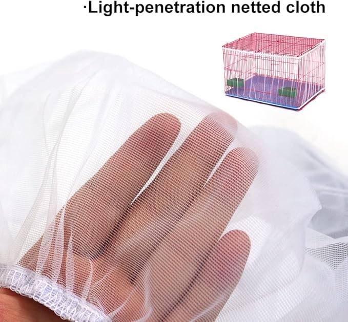 Soft Airy Bird Cage Net Cover, Bird Cage Seed Catcher, Skirt Guard Gauze - Image 5