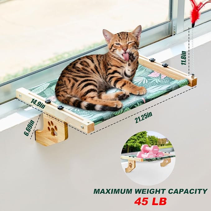 Cat Window Perch for Large Cats Inside, Sturdy Cat Window Hammock Seat - Image 8