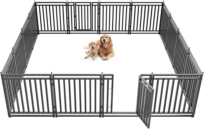 Dog Fence Outdoor for Yard Indoor Dog Playpen 32" Height 16 Panels Portable Dog by Petorldog