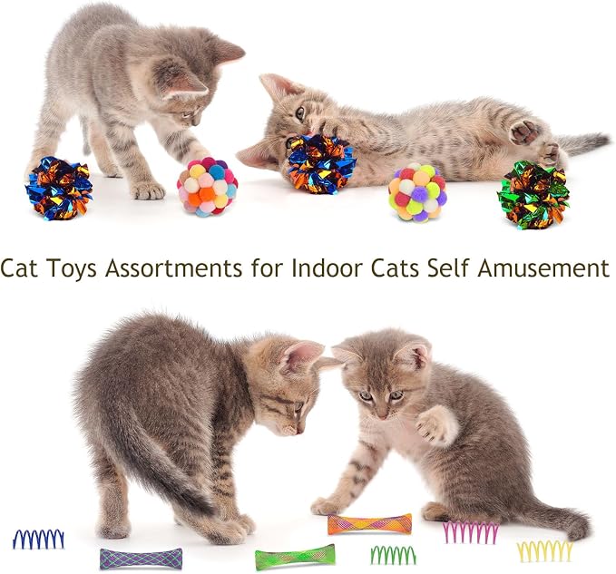 Retro Shaw 25Pcs Cat Toys with Kitten Tunnels, Interactive Kitty Toys - Image 7