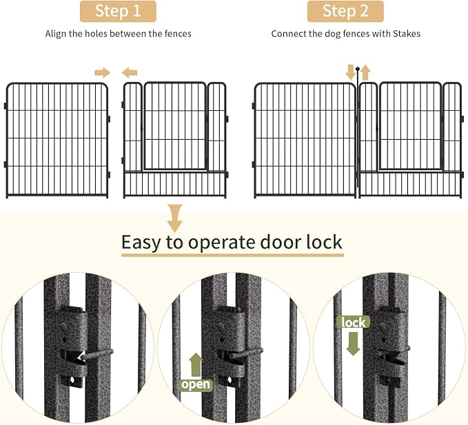 Dog Playpen, 32/40/45 Inch Height in Heavy Duty, Folding Indoor Outdoor - Image 5