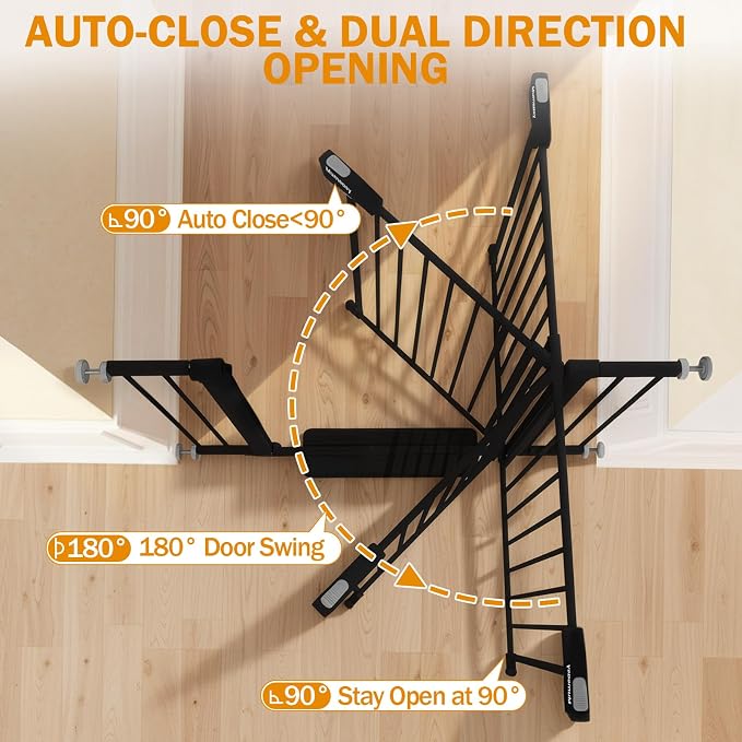Baby Gate for Stairs, 29.7-43" Auto Close Dog Gate for Doorways & Hallways - Image 7