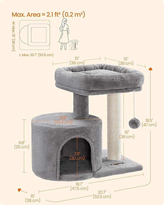 Feandrea Cat Tree, Small Cat Tower - Image 5