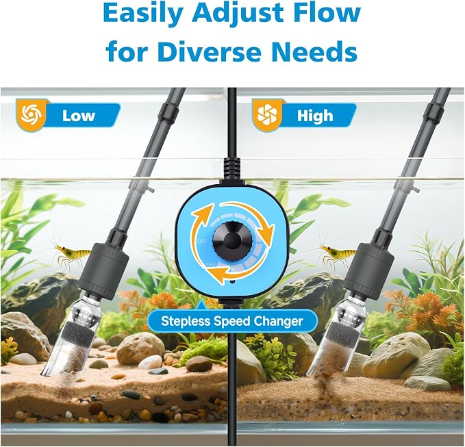 fishkeeper Aquarium Vacuum Gravel Cleaner, 25W 6 in 1 Multifunction Fish Tank - Image 3