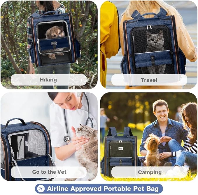 Lekebobor Extra Large Cat Backpack Carrier Expandable Pet Carrier Backpack - Image 4