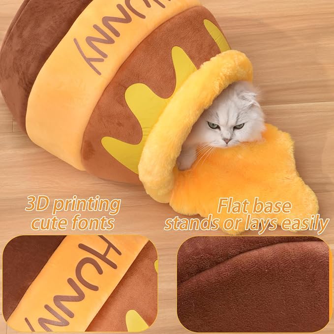 Honey Pot Cat Cave Bed, Soft and Thick Rebound Sponge Pet Nest - Image 4