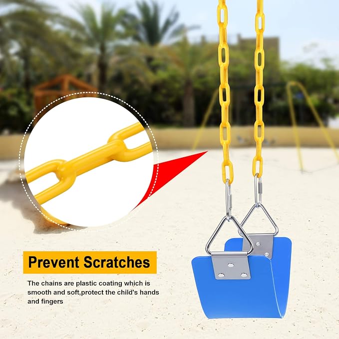 AGPTEK Swing Set, Seat with 66 Inch Anti-Rust Chains Thermoplastic Coated - Image 4