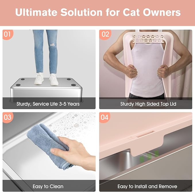 2PACK Stainless Steel Cat Litter Box - Image 5