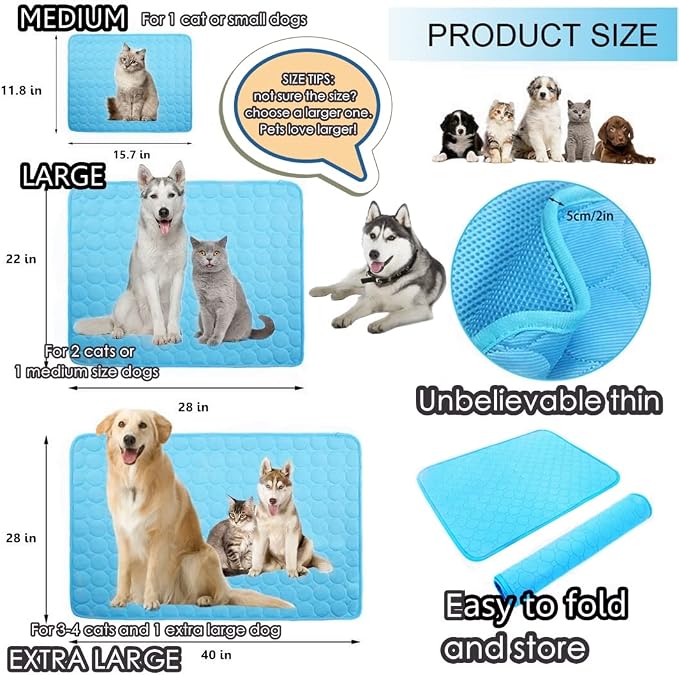 SOMOYA Dog Self Cooling Mat Pet Washable Cooling Pads Blanket Sleeping Kennel - Image 4