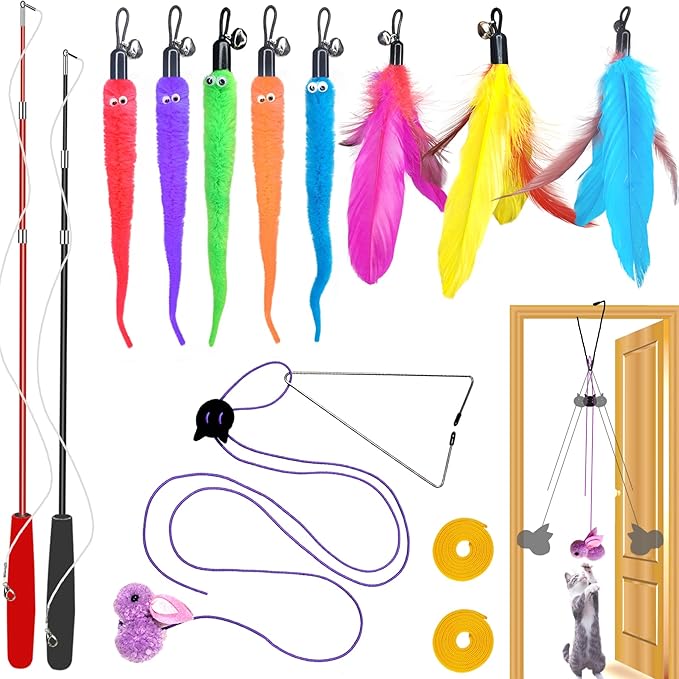 ZPH Cat Toys Interactive for Indoor Cats, Interactive Feather Toy for Teaser by PetsToys