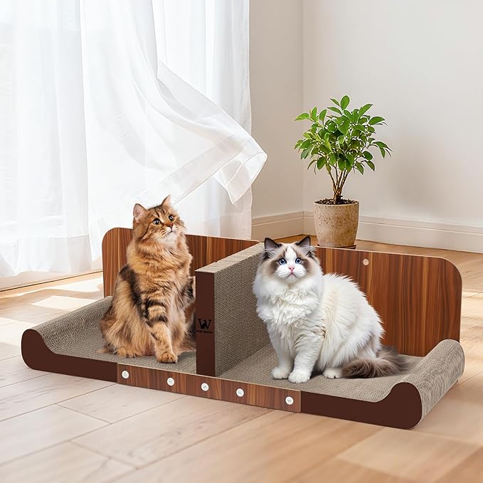 34 Inch Cat Scratcher Bed, Upgraded Cardboard Scratching Pad, Extra Large Cat by Unknown