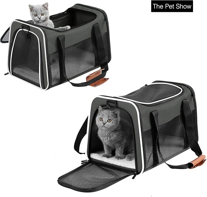 Cat Carrier - Portable Foldable Dog Pet Carrier, Soft-Sided Pet Bag up to 22 Lbs - Image 3